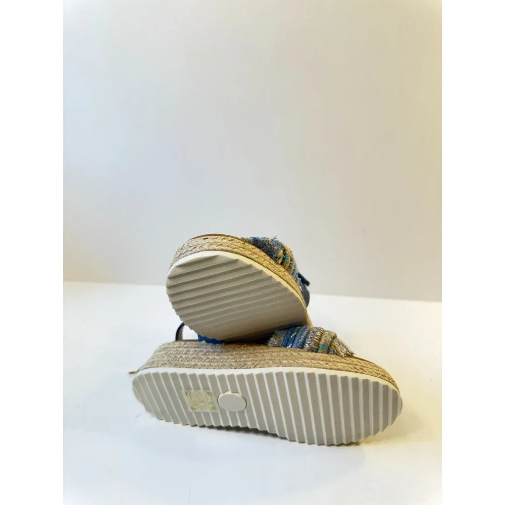 Roxy Kids Sandals Platform Braided Jute Wedge Multicolor US 11